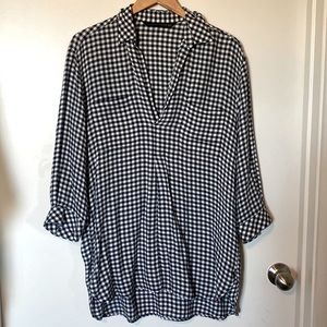 Zara Woman checkered oversized shirt